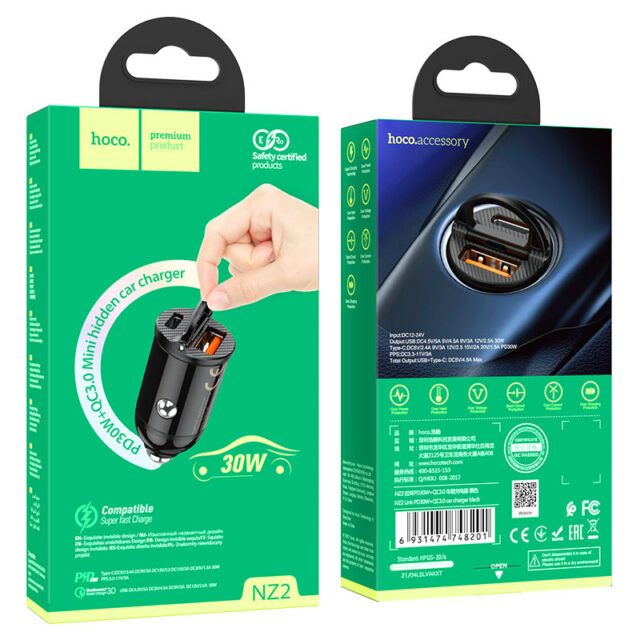 HOCO NZ2 LINK PD30W+QC3.0 CAR CHARGER SET