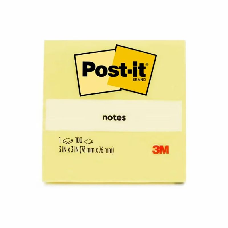 3M Post-it Notes Yellow 654 76mm x 76mm 100 sheets