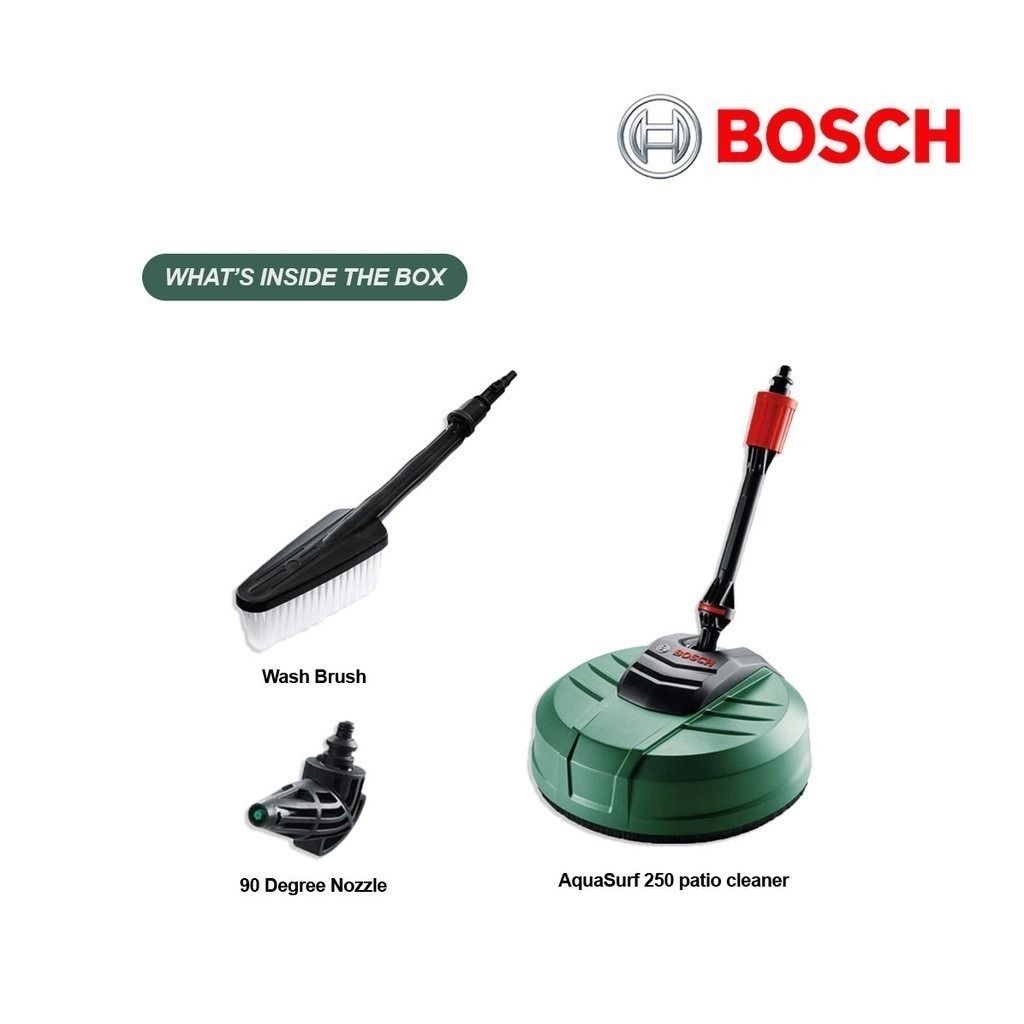 BOSCH Home and Car Kit F016800611 Cleaning Kit Wash Brush Aquasurf 250 90 Degree Nozzle suitable For Aquatak AQT