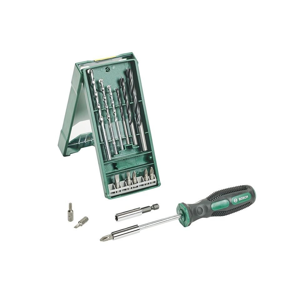 BOSCH 2607017654 16pcs Mini X-Line Drill Bit Set With Hand Screwdriver