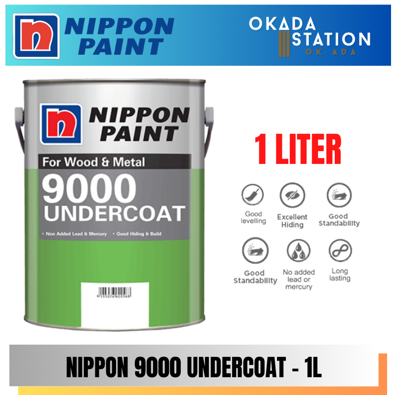 Nippon Paint / 1L / 1 Liter / Interior & Exterior Paint / Undercoat 9000 / Oil Based / Cat Dalaman / Cat Luaran / Cat Minyak / Cat