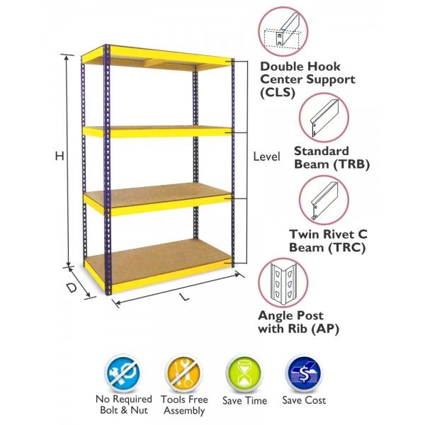 QS BOLTLESS RACK L72 x D24 x H36