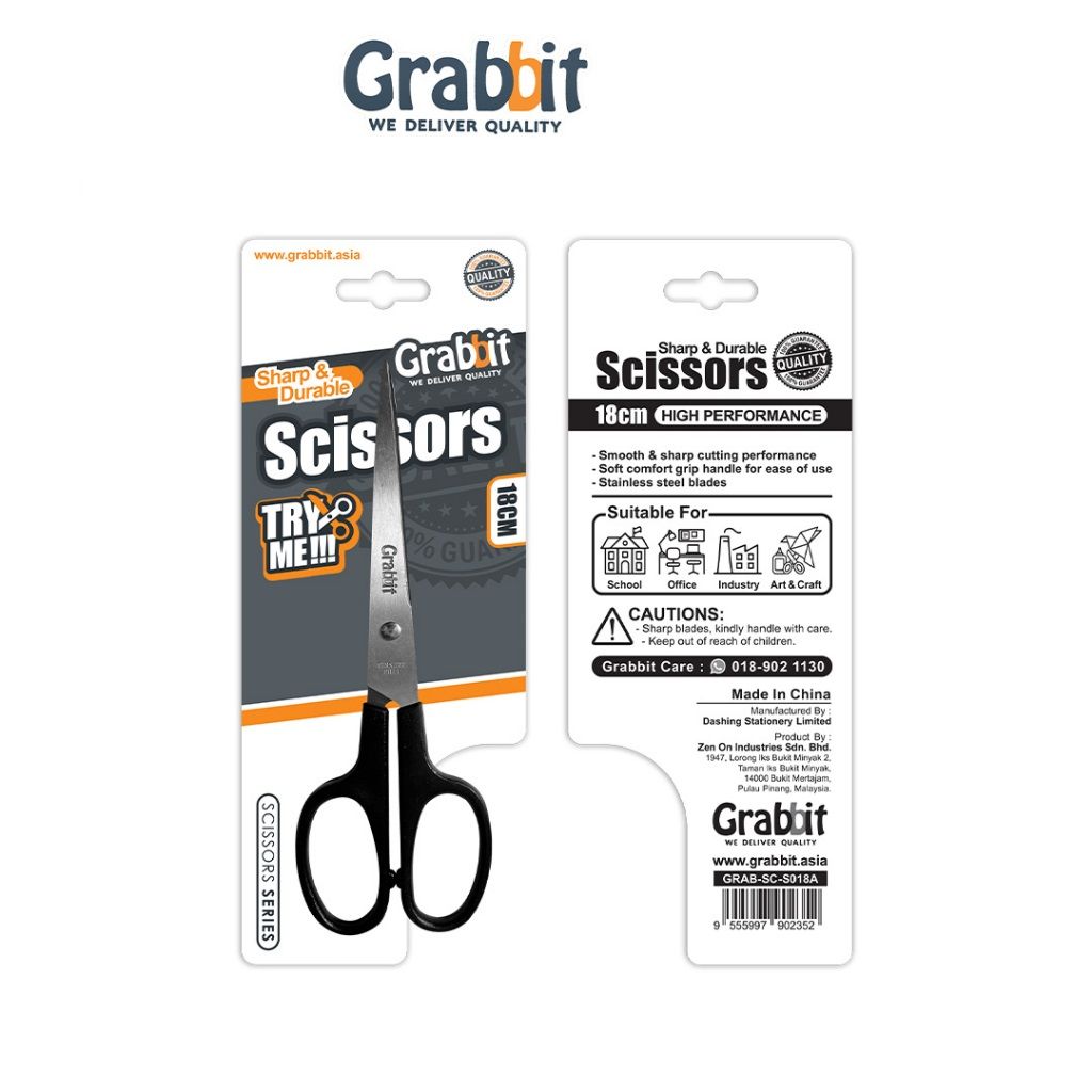 Grabbit Quality Value Scissors 18CM
