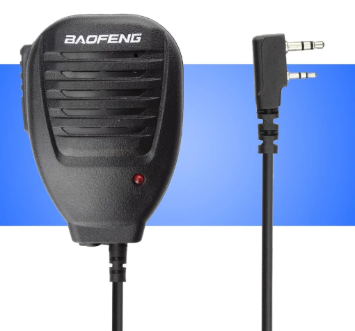 BAOFENG KENWOOD PTT SPEAKER MICROPHONE 2 PIN FOR WALKIE TALKIE (BLACK)