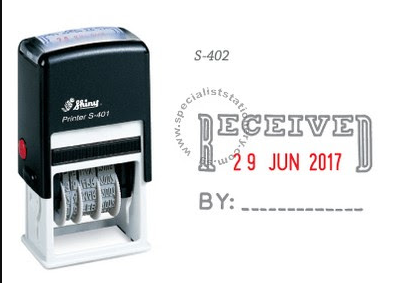 Shiny Self inking Dater stamp RECEIVED
