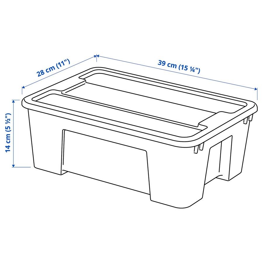 QS Kotak berpenutup 39x28x14 cm/11 l