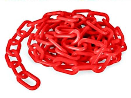 local Chain Plastic safety Red 8mm x 20meter (ring (Big)