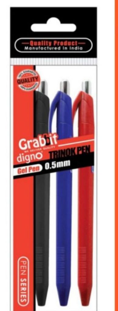 Grabbit Trinok Gel Pen 0.5mm 3 in 1 Per Pack - Black Blue Red