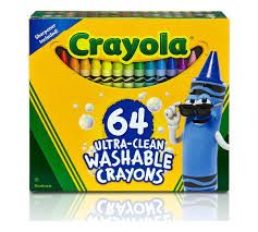CRAYOLA ULTRACLEAN WASHABLE CRAYONS CREATIVE ACTIVITIES AT HOME OR IN SCHOOL FOR KIDS 64 COUNT