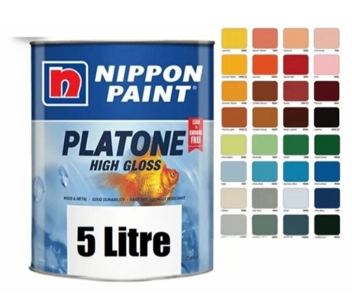 Ocha - Nippon Platone High Gloss Paint ( 5 liter )- Jasmine Yellow 4055 FREE DELIVERY SEMENANJUNG MALAYSIA