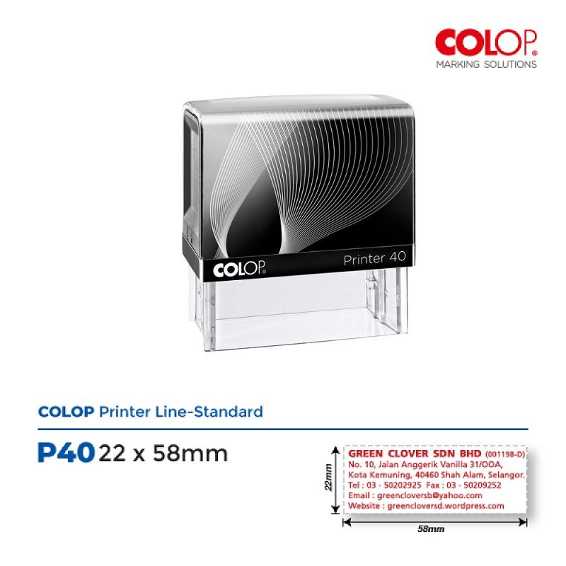 QP Colop Printer P40 (22x58mm) Black Body
