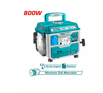 TOTAL TP18001 GASOLINE GENERATOR 800W (USER FRIENDLY FULL CONTROL PANEL WITH AN AUTOMATIC AC CIRCUIT BREAKER.)