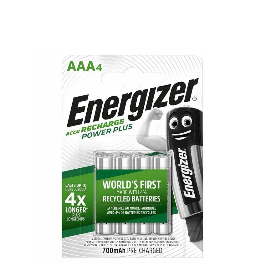 ENERGIZER RECHARGEABLE BATTERY / SIZE AAA / 4 IN 1 CRAD / 4'S PCS / POWERPLUS 700MAH / CHARGEABLE BATTERY / 4AAA / ENERGIZER BATTERY