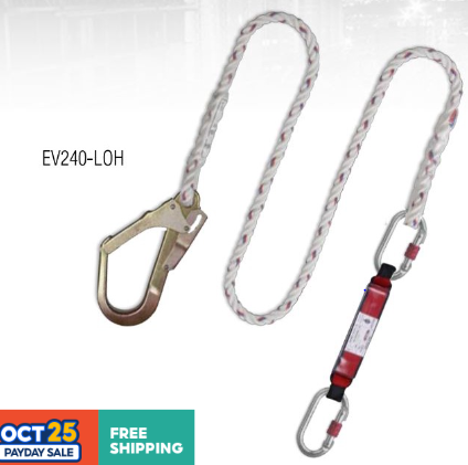 PROGUARD ECONOMIC POLYAMIDE LANYARD WITH ENERGY ABSORBER (EV240-LOH / EV260-SH)- DOSH & SIRIM APPROVAL