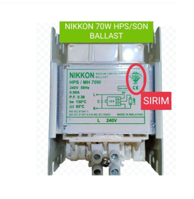NIKKON 70W SODIUM(SON)/METAL HALIDE BALLAST (CHOKE)