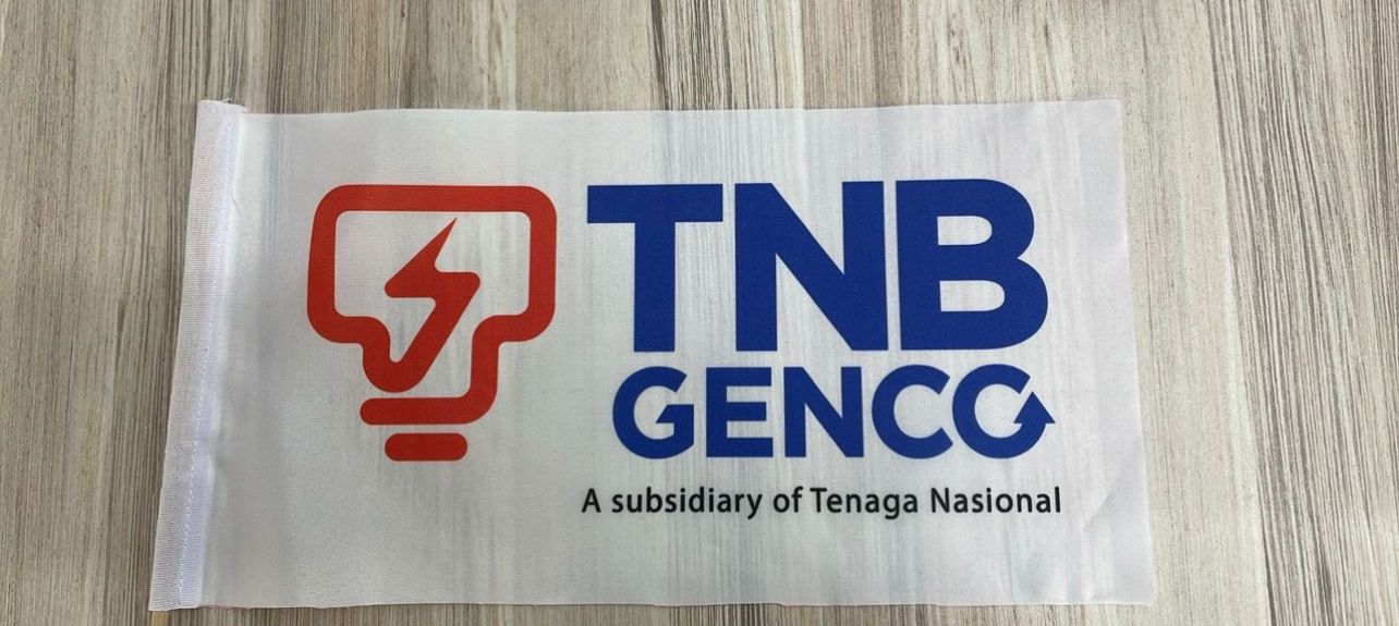 Hand Flag polyester 6” x 12” Logo TNB Genco