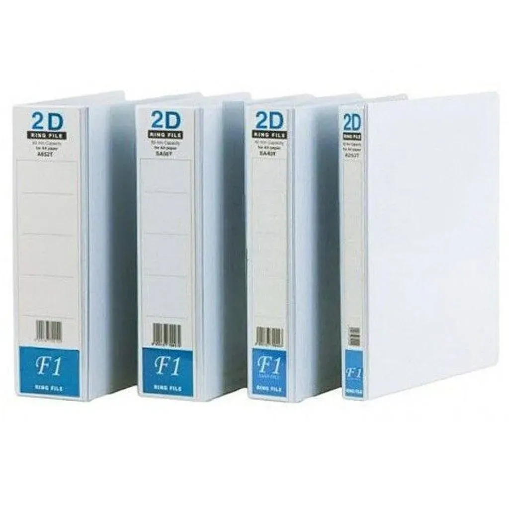 A4 3D WHITE PVC RING FILE -(25MM) (40MM) (50MM) (65MM) (80MM) / RING FILE / 2D RING FILE / WHITE PVC RING FILE / FILE PUTIH