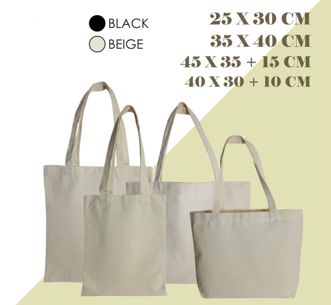 Totebag Plain Canvas Bag Plain Tote Bags