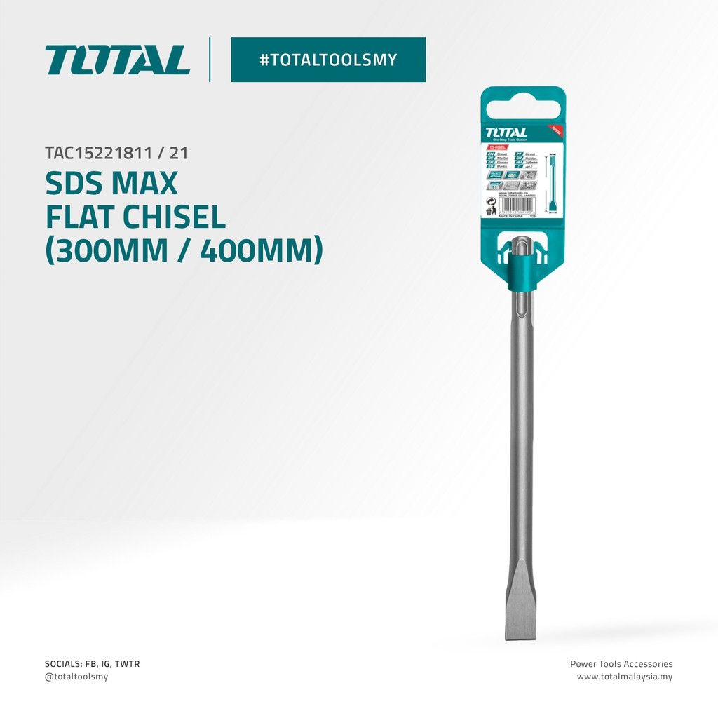 TOTAL SDS MAX FLAT CHISEL (300MM/400MM) TAC15221811/TAC15221821