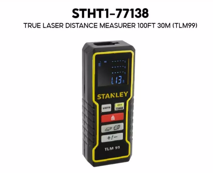 STANLEY STHT1-77138 TRUE LASER DISTANCE MEASURER 100FT | 30M (TLM99) - 1PC