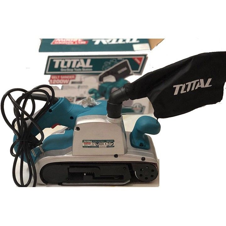 TOTAL TBS12001 BELT SANDER (QUICK RELEASE BELT CHANGE SYSTEM WITH DUST EXTRACTION FACILITY.)