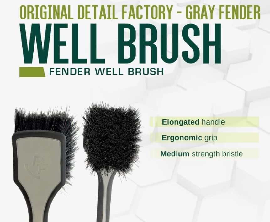 ORIGINAL DETAIL FACTORY TM - GRAY FENDER WELL BRUSH (FLAGGED - TIP BRISTLES)