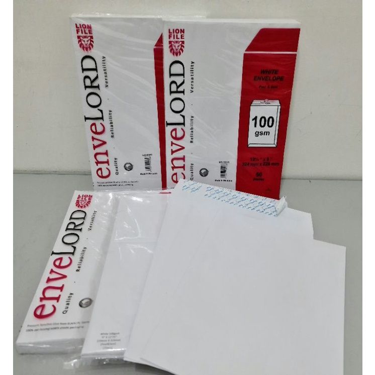 QS A4 Envelope White 9"x12.75" (229mmX324mm) Peal & Seal (100pcs)