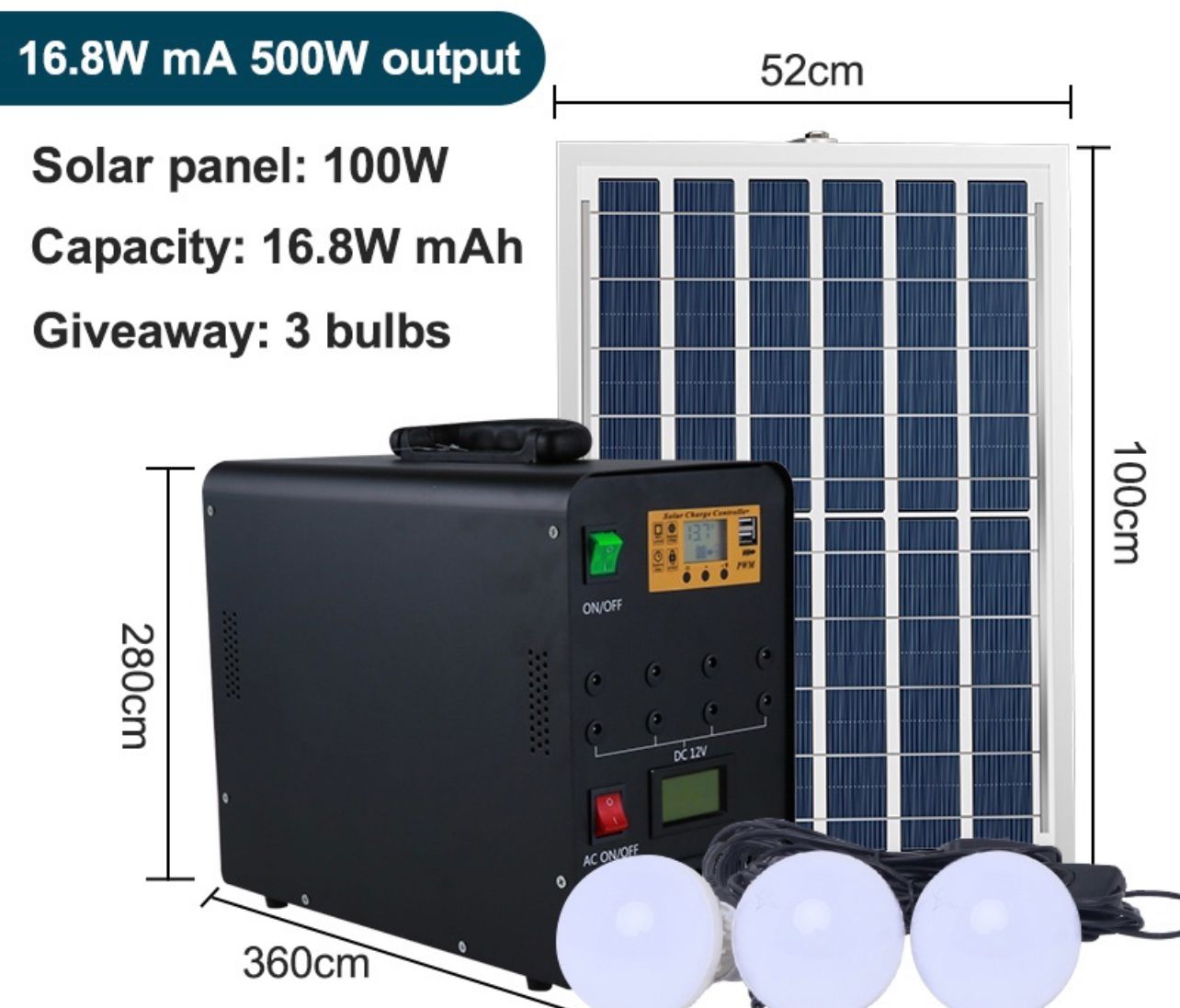 NA Portable Solar Power Generator Portable Power Station AC 220V Output Emergency Backup Powerbank