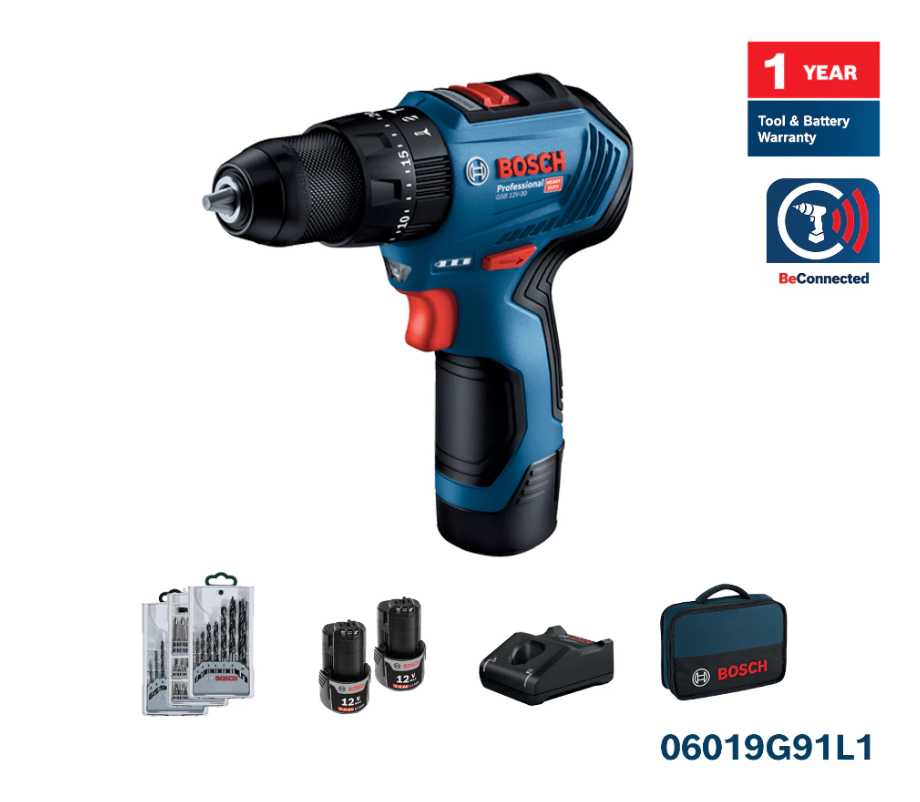 BOSCH GSB 12V-30 BRUSHLESS CORDLESS IMPACT DRILL (06019G91L1)