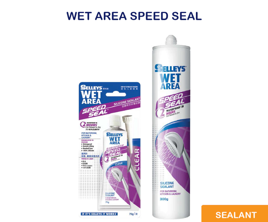 SELLEYS WET AREA SPEED SEAL - CLEAR/WHITE (75G/300G)