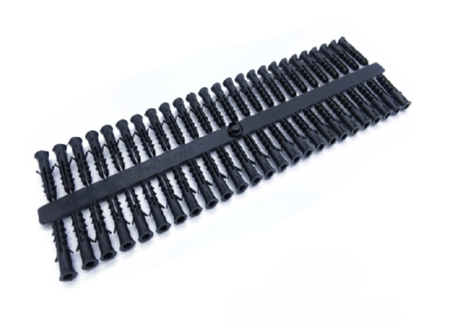 OEM LOCAL PVC WALL PLUG 6MM (BLACK) (1 PKT X 20 STRIP)