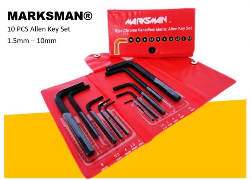 MARKSMAN *MARKSMAN 10 PCS CHROME VANADIUM METRIC ALLEN KEY SET 1.5MM TO 1.0MM