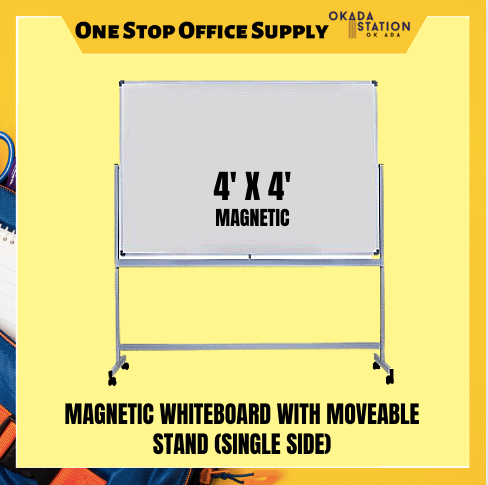 Whiteboard Magnetic Whiteboard With Moveable Stand 4' x 4'/ Whiteboard / Magnetic Whiteboard / Stand / Whiteboard with Moveable Stand