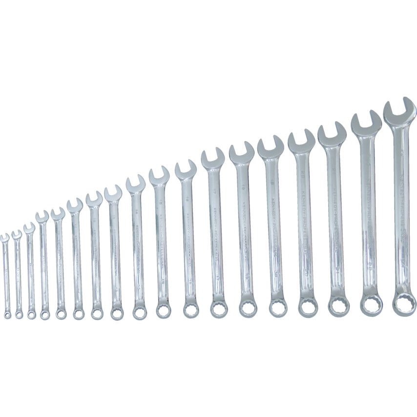Kennedy-Pro Cr-V Metric Combination Spanner Set, Set of 18