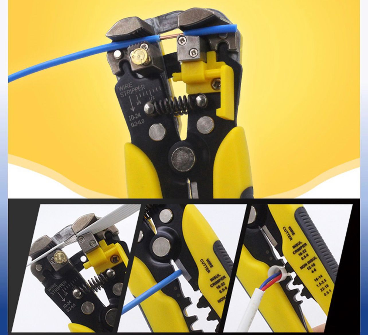 NA Multi-Purpose Automatic Stripper Wire Crimper Wire Terminal Wire Cable Cutter Self Adjusting Cut Hand Repair Tool