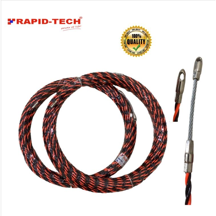 Rapid-Tech Nylon Twisted Wire Puller Red and Black (3 core = ∅ 6.2mm) x 30m