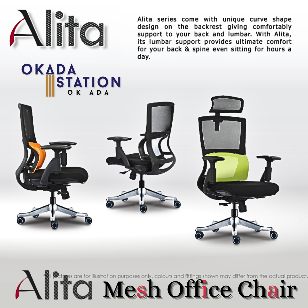 CLASSIC CHAIR ALITA 2 FABRIC ERGONOMIC OFFICE MESH CHAIR WITH ALUMINIUM LEG - ALL SIZE/ CLASSIC CHAIR / MESH SERIES / ALITA 2 SERIES / ERGONOMIC MESH CHAIR / ALITA SERIES OFFICE CHAIR / ERGONOMIC OFFICE CHAIR / OFFICE CHAIR / MESH CHAIR / CHAIR /ALITA