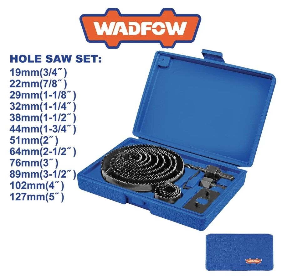 WADFOW 16PCS CARBON STEEL HOLE SAW SET WKJ4416