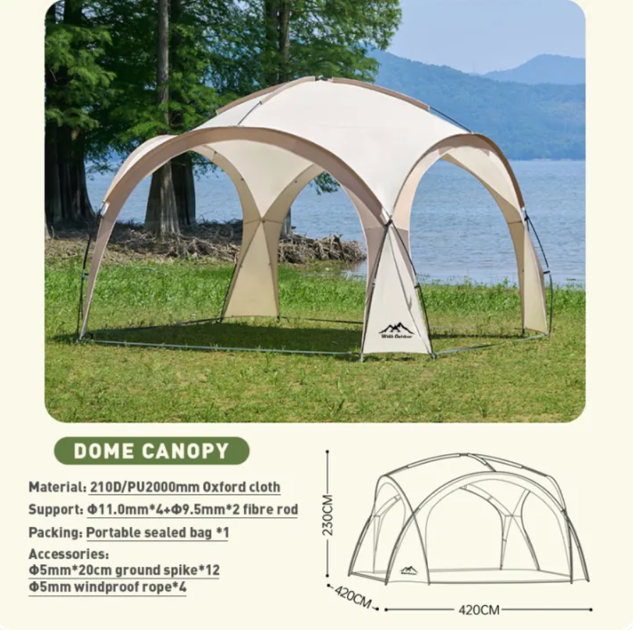 WTHB Dome Tent Shelter Portable Tent Camping Dome Tent with Door Cloth Outdoor Tent Canopy Parking Shed
