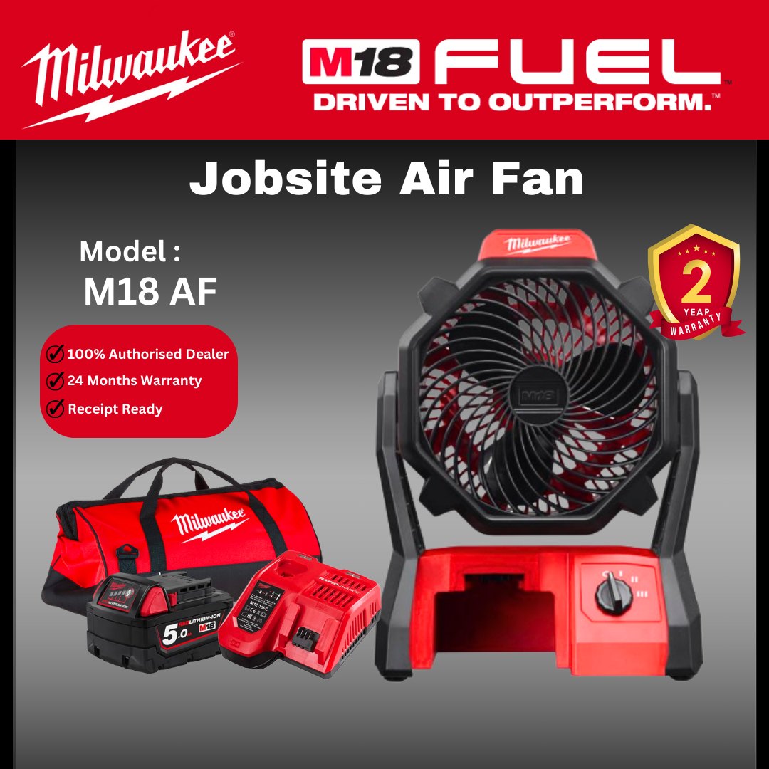 Milwaukee M18 Jobsite Air Fan / M18 AF-0 / Milwaukee Fan / Kipas Milwaukee / Cordless Fan