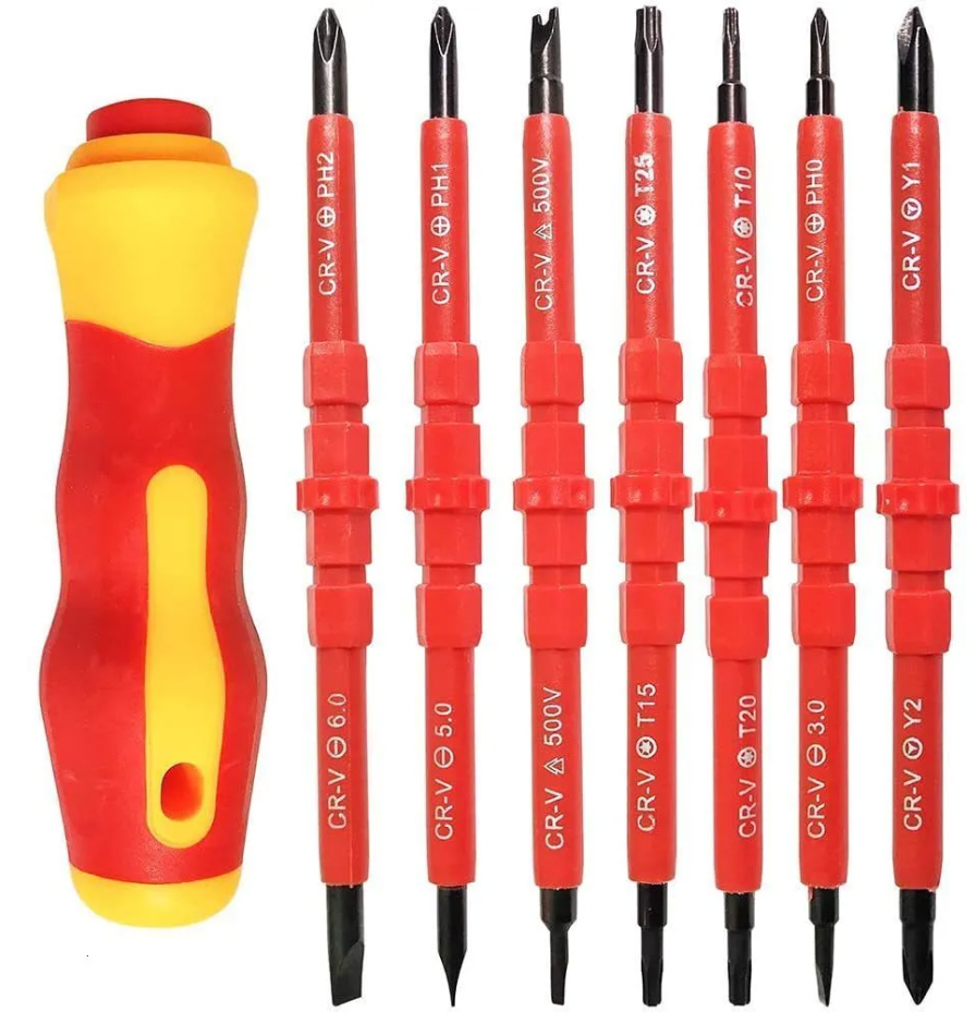 Screwdrivers 7-in-1 insulated screwdriver set electrical precision magnetic screwdriver bit kit electrical equipment maintenance tool manual tool