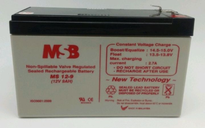 MSB 12V 9 Ah 9Ah Sealed Lead Acid Battery Bateri Suitable for Solar UPS n Other Back Up Ocha MSB 12V 9 Ah 9Ah Sealed Lead Acid Battery Bateri Suitable for Solar UPS n Other Back Up