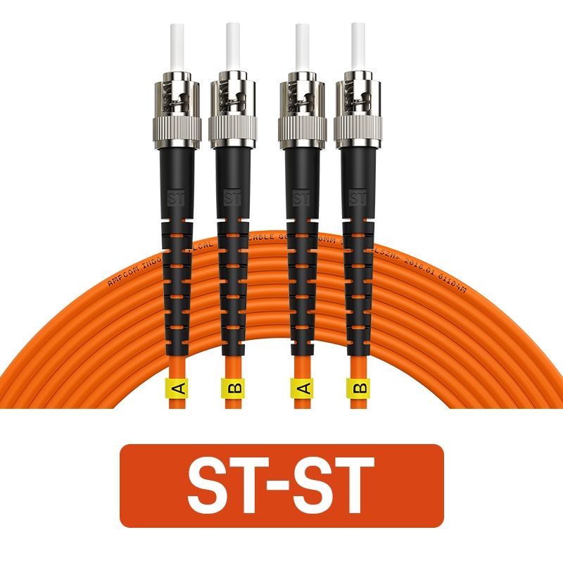 AMPCOM Fiber Optic Patch Cord ST/UPC - ST/UPC (Multimode) - 3Meter