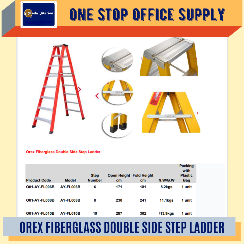 OREX FIBERGLASS DOUBLE SIDE STEP LADDER