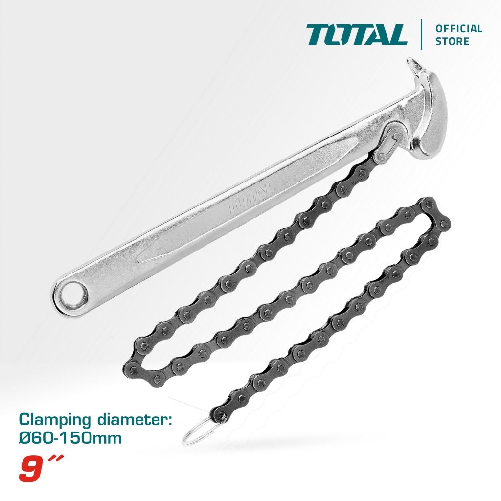 TOTAL CHAIN WRENCH (SIZE 9"/CLAMP 60-150MM/CHAIN LENGTH 520MM) THTCPW0916