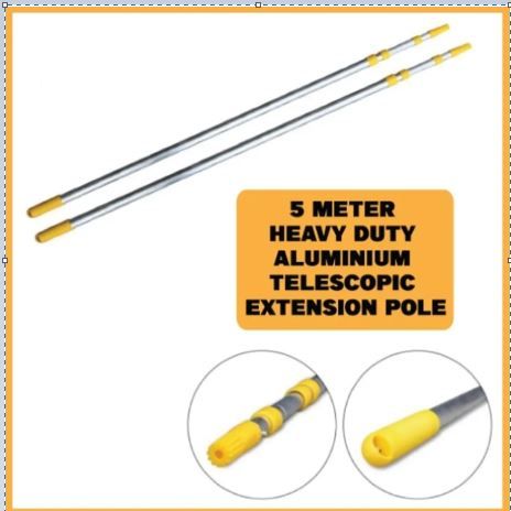 HEAVY-DUTY TELESCOPIC ALUMINIUM EXTENSION POLE ROLLER ROD 3STEP ADJUSTABLE BRUSH PAINT 3M
