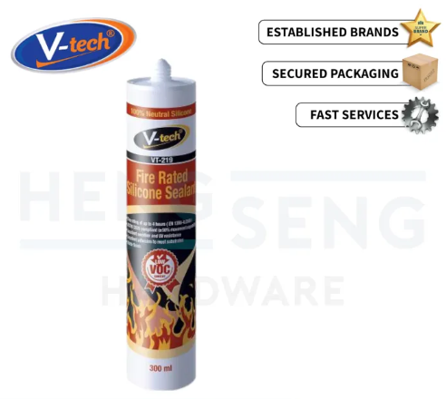 V-TECH VT-219 ( MATTE GREY ) FIRE RATED NEUTRAL SILICONE SEALANT_ 300 ML
