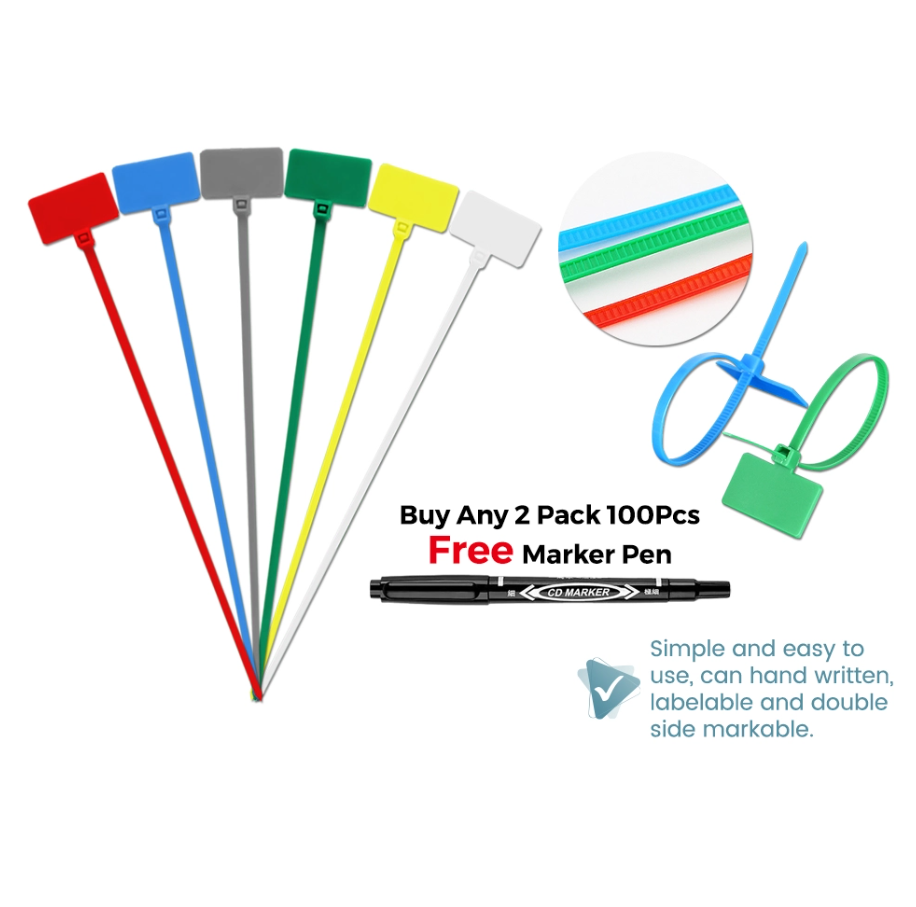 NYLON CABLE TIES WITH TAG (100PCS)