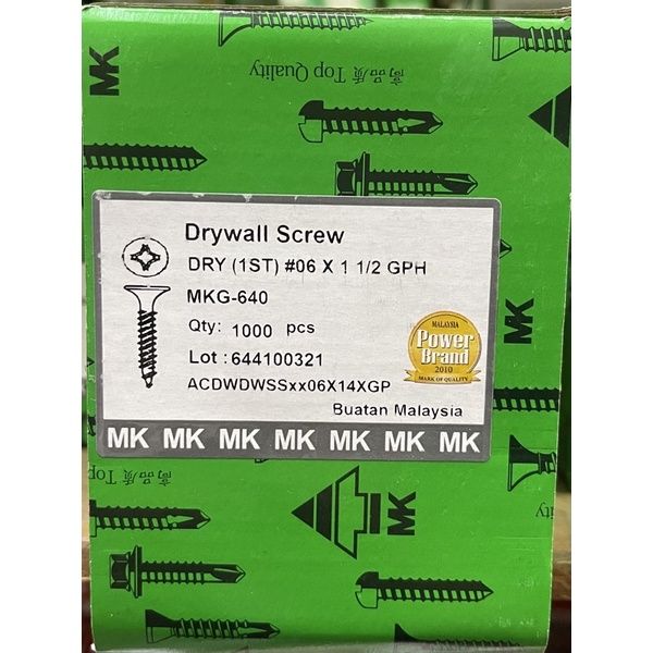 QS DRYWALL SCREW #6 X 1-1/2" BLACK (1000 Pcs)