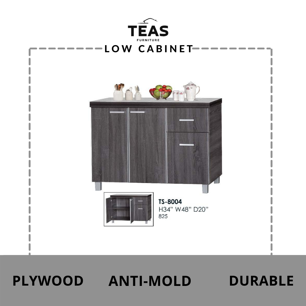 TEAS Plywood 60CM*120CM*35CM Dark Grey Kitchen Cabinet/Peach White Cabinet/Multipurpose Cabinet/Storage Cabinet/Plywood Cabinet/Hanging Cabinet/Hanging Kitchen Cabinet/Kabinet Dapur/Kabinet Gantung/Kabinet Simpanan